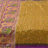 Sanskriti Vintage Sarees Yellow 100% Pure Silk Printed Sari 5+yd Craft Sustainable Fabric