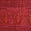 Sanskriti Vintage Sarees Pink Pure Silk Floral Printed Sari 5+yd Craft Fabric