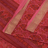 Sanskriti Vintage Sarees Pink Pure Silk Floral Printed Sari 5+yd Craft Fabric