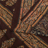 Sanskriti Vintage Sarees Brown Pure Silk Printed Sari 5+yd Craft Sustainable Fabric