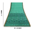 Sanskriti Vintage Sarees Sea Green Pure Silk Animal Human Print Sari 6yd Fabric