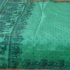 Sanskriti Vintage Sarees Sea Green Pure Silk Animal Human Print Sari 6yd Fabric