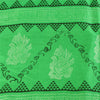 Sanskriti Vintage Sarees Green & Ivory Pure Silk Printed Sari 5+yd Craft Sustainable Fabric