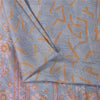 Sanskriti Vintage Sarees Grayish Blue Zari Border Pure Silk Printed Sari Fabric