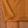 Sanskriti Vintage Sarees Saffron Indian Pure Silk Printed Sari 6+yd Craft Fabric