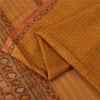 Sanskriti Vintage Sarees Saffron Indian Pure Silk Printed Sari 6+yd Craft Fabric