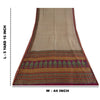 Sanskriti Vintage Sarees Ivory Indian Pure Silk Printed Sari 5+yd Craft Fabric