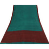 Sanskriti Vintage Sarees Green Indian Pure Silk Printed Sari 5+yd Craft Fabric