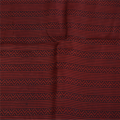 Sanskriti Vintage Sarees Green Indian Pure Silk Printed Sari 5+yd Craft Fabric