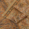 Sanskriti Vintage Sarees Peach 100% Pure Silk Printed Sari 6+yd Craft Fabric