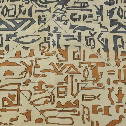 Sanskriti Vintage Sarees Gray Indian 100%Pure Silk Printed Sari 6yd Craft Fabric