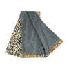 Sanskriti Vintage Sarees Gray Indian 100%Pure Silk Printed Sari 6yd Craft Fabric
