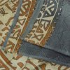 Sanskriti Vintage Sarees Gray Indian 100%Pure Silk Printed Sari 6yd Craft Fabric