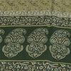 Sanskriti Vintage Sarees Green 100% Pure Silk Printed Sari 6yd Craft Fabric