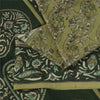 Sanskriti Vintage Sarees Green 100% Pure Silk Printed Sari 6yd Craft Fabric