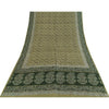 Sanskriti Vintage Sarees Green 100% Pure Silk Printed Sari 6yd Craft Fabric