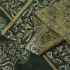 Sanskriti Vintage Sarees Green 100% Pure Silk Printed Sari 6yd Craft Fabric