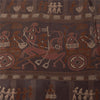 Sanskriti Vintage Sarees Brown Pure Silk Warli Art Print & Zari Sari 6+yd Fabric
