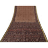 Sanskriti Vintage Sarees Brown Pure Silk Warli Art Print & Zari Sari 6+yd Fabric