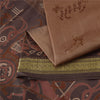 Sanskriti Vintage Sarees Brown Pure Silk Warli Art Print & Zari Sari 6+yd Fabric