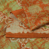Sanskriti Vintage Sarees Orange Batik Work 100% Pure Silk Sari 5+yd Craft Fabric