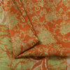 Sanskriti Vintage Sarees Orange Batik Work 100% Pure Silk Sari 5+yd Craft Fabric