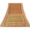 Sanskriti Vintage Sarees Orange Batik Work 100% Pure Silk Sari 5+yd Craft Fabric