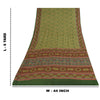 Sanskriti Vintage Sarees Green Indian Pure Silk Printed Sari 6yd Craft Fabric