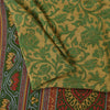 Sanskriti Vintage Sarees Green Indian Pure Silk Printed Sari 6yd Craft Fabric