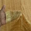 Sanskriti Vintage Sarees Cream Zari BorderPure Silk Print Sari 5+yd Craft Fabric