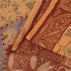 Sanskriti Vintage Sarees Peach Pure Silk Printed Sari 5+yd Floral Craft Fabric