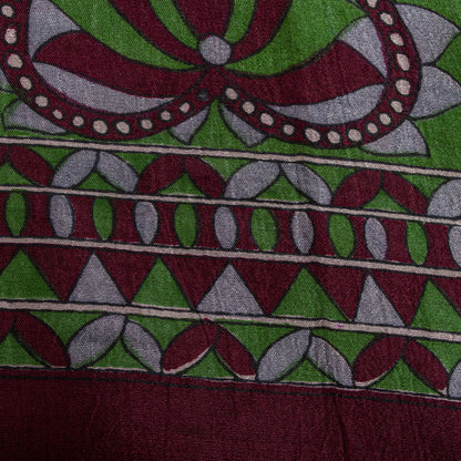 Sanskriti Vintage Saree Red Soft Pure Silk Peacock Palanqueen Print Sari Fabric