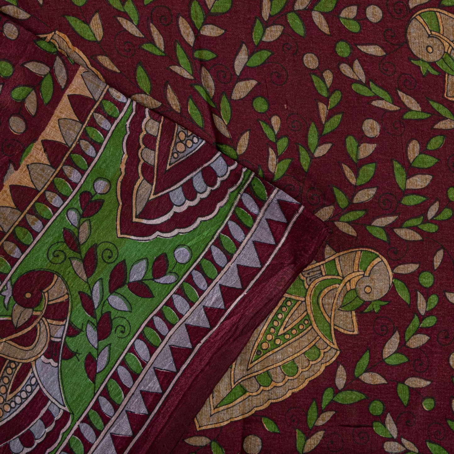 Sanskriti Vintage Saree Red Soft Pure Silk Peacock Palanqueen Print Sari Fabric