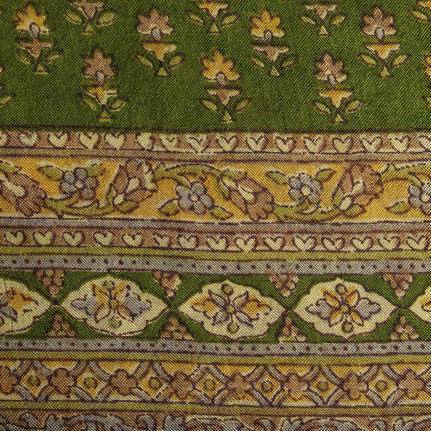 Sanskriti Vintage Saree Cream Soft Pure Silk Kalamkari Printed Sari 6+Yd Fabric