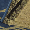 Sanskriti Vintage Sarees Cream Indian Pure Silk Printed Sari 5+yd Craft Fabric