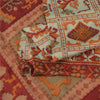 Sanskriti Vintage Sarees Ivory Indian Pure Silk Printed Sari 5+yd Craft Fabric