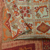 Sanskriti Vintage Sarees Ivory Indian Pure Silk Printed Sari 5+yd Craft Fabric