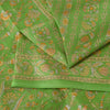 Sanskriti Vintage Sarees Grøn Indisk Ren Silke Trykt Sari 6+ yard Håndværksstof