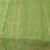 Sanskriti Vintage Sarees Grøn Indisk Ren Silke Trykt Sari 6+ yard Håndværksstof