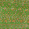 Sanskriti Vintage Sarees Grøn Indisk Ren Silke Trykt Sari 6+ yard Håndværksstof