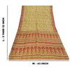 Sanskriti Vintage Sarees Cream Indian Pure Silk Printed Sari 5+yd Craft Fabric