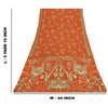 Sanskriti Vintage Sarees Orange Indian Pure Silk Printed Sari 5+yd Craft Fabric