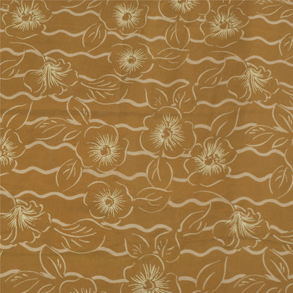 Sanskriti Vintage Sarees Gray 100% Pure Silk Printed Sari 5+yd Craft Fabric