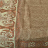 Sanskriti Vintage Sarees Brown 100% Pure Silk Printed Sari 6+yd SoftCraft Fabric