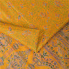 Sanskriti Vintage Sarees Yellow Indian Pure Silk Printed Sari 5+yd Craft Fabric