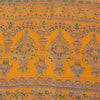 Sanskriti Vintage Sarees Yellow Indian Pure Silk Printed Sari 5+yd Craft Fabric
