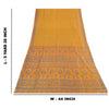 Sanskriti Vintage Sarees Yellow Indian Pure Silk Printed Sari 5+yd Craft Fabric
