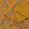 Sanskriti Vintage Sarees Yellow Indian Pure Silk Printed Sari 5+yd Craft Fabric