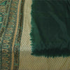 Sanskriti Vintage Sarees Green 100% Pure Silk Printed Sari 6+yd Craft Fabric