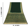Sanskriti Vintage Sarees Green 100% Pure Silk Printed Sari 6+yd Craft Fabric